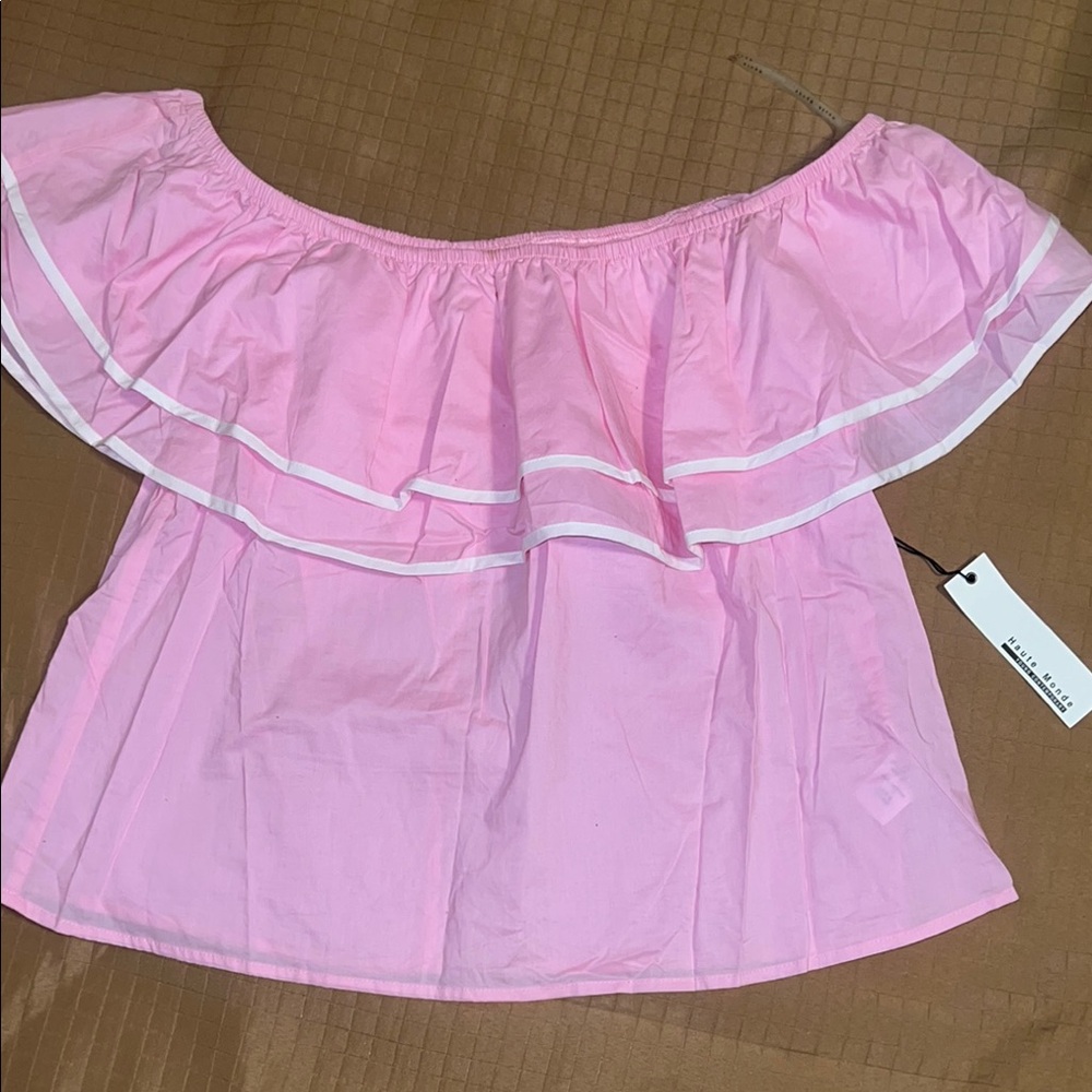 Haute Monde Pink Off-Shoulder Blouse